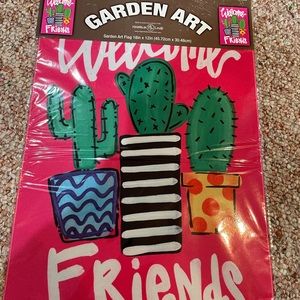 New Welcome Friends Cactus Garden Flag 12”x18”